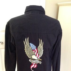 Harley Davidson Black Collared Shirt